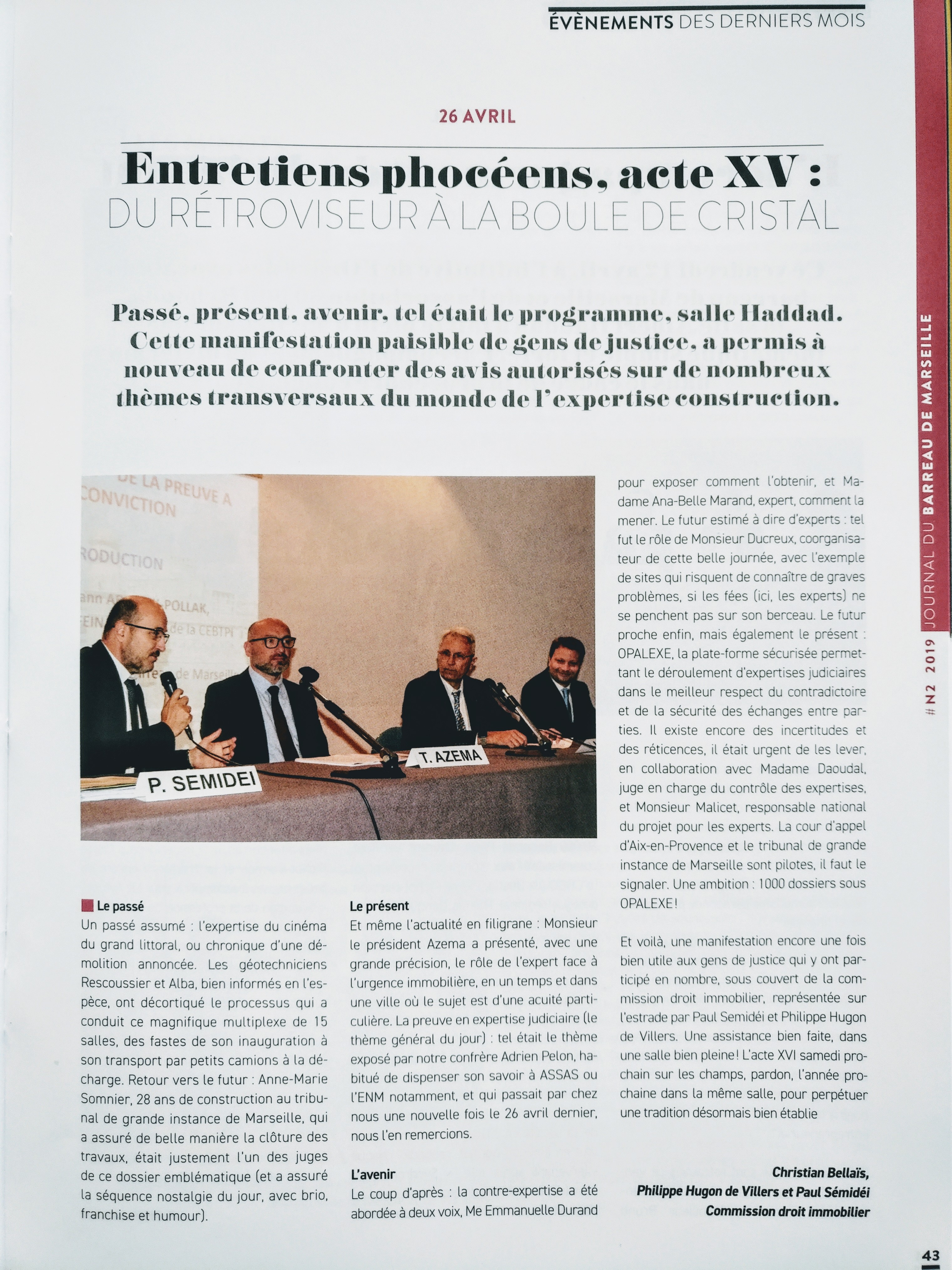 Intervention de Me Semidei au Colloque EP 2019